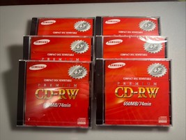 NEW - Lot of 6 SAMSUNG Compact Disc Rewritable CD-RW 650MB/74Min - $7.99