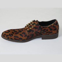 Mens Shoes Fiesso By Aurelio Garcia Pony hair Leopard Double Buckle Fi3142 Brown image 5