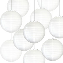 Novelty Place 10pcs White Paper Lanterns - Great Home Party Wedding Decorations - £8.69 GBP+