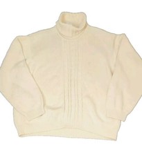 Vtg Talbots 100% Cotton Fisherman  Cable Knit Turtleneck Sweater Womens ... - £15.76 GBP
