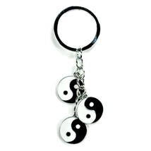 YIN YANG KEYCHAIN Metal Enamel Key Ring Keyring Martial Arts Tai Chi Fen... - $9.51 CAD