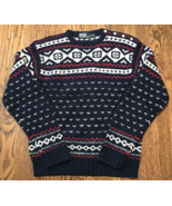 Vintage Polo Sweater Womens Medium Ralph Lauren Fair Isle 100% Wool Hand... - £41.85 GBP