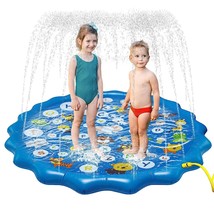 Splash Pad For Kids, 67&quot; Kiddie Pool Splash Pads For Toddlers 3-16 Summer Outdoo - £31.96 GBP