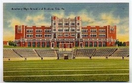 Academy High School Erie Pennsylvania Linen Postcard - £7.74 GBP