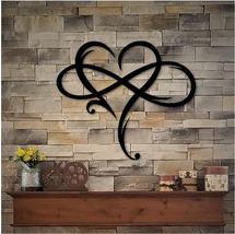 Infinity Heart Metal Wall Decor, Unique Infinity Heart Wall Decor Love Sign Plaq - £16.44 GBP