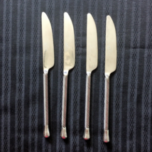 PIER 1 Teardrop twisted handle knives lot of 4 - stainless steel flatware PII17 - £31.46 GBP