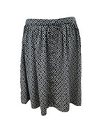 Loft Ann Taylor Skirt Womens Sz 6 Black White Diamond Print Peasant Knee... - $17.07 CAD