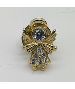 Angel brooch Vintage Camco Signed Gold Tone Clear Rhinestones small lape... - £7.76 GBP