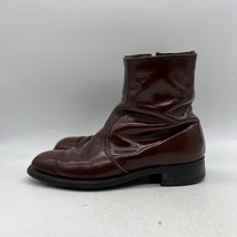 Goodyear Mens Brown Round Toe Side Zipper Leather Ankle Boots Size 7 D - £23.36 GBP