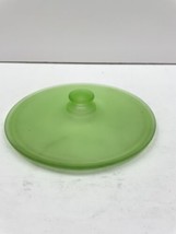 Vintage Uranium Glass Powder Bowl Lid – 6 1/4” – Glows Green Under UV Light - $27.55