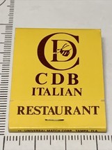 Vintage Matchbook Covers  CBD Italian Restaurant  5 Locations In Tampa,Fl gmg - £9.70 GBP