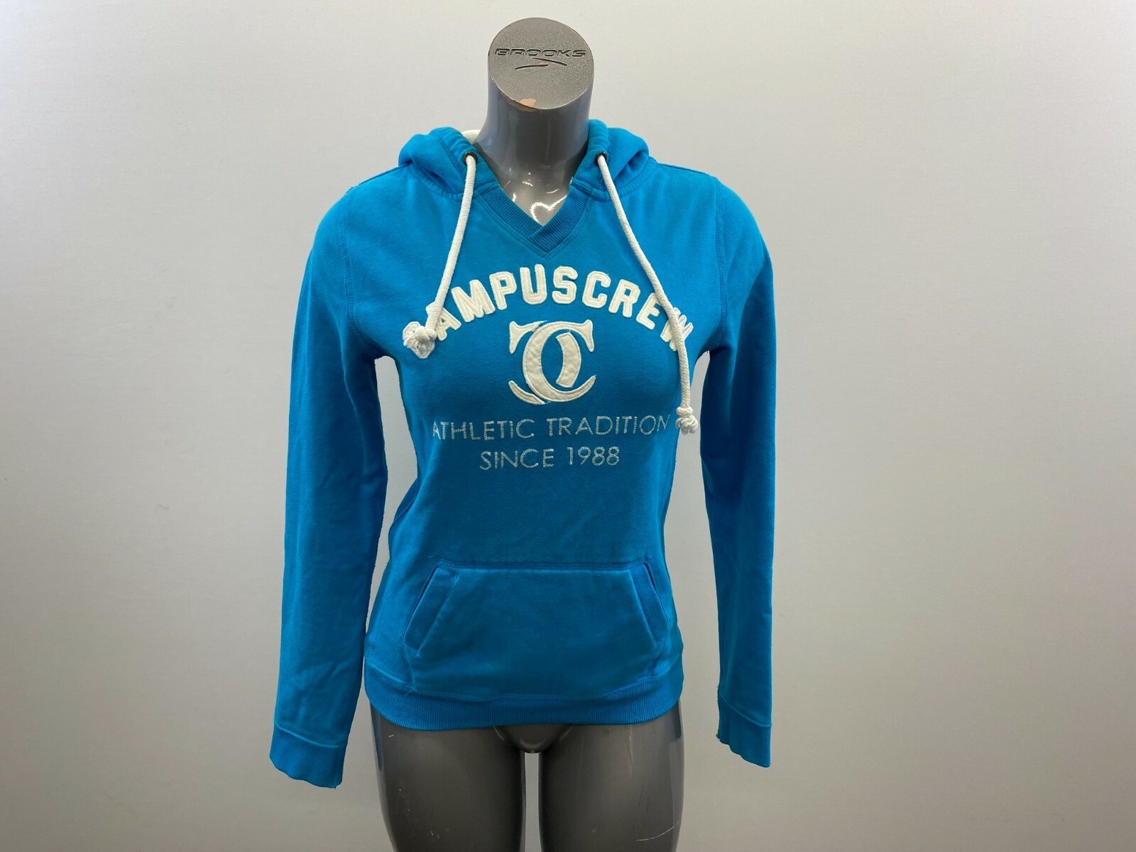 Campus Crew Womens Hoodie Size Small Blue V Neck Long Sleeve Pullover Sw... - $7.92