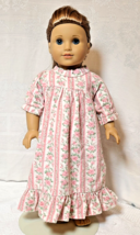 Cozy FLANNEL NIGHTGOWN ~ Pink Floral ~ Clothes for 18&quot; American Girl Doll - £6.99 GBP