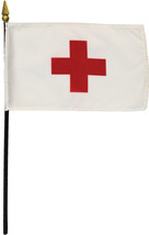 Red Cross -  4&quot;x6&quot; Stick Flag - $53.14 MXN