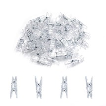 128 Pieces Mini Transparent Plastic Clear Clips, Binder, Photo Clips, Clothespin - £11.71 GBP