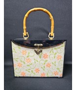 Z Becky Brown Acrylic Handbag Bamboo Handle DIY Scrapbook Craft Purse Fl... - $94.04
