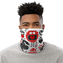 Funny Monsters What Black &amp; Red Breathable Washable Neck Gaiter - £13.10 GBP