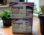 2x Allegra Hives 24Hr 60 Total Tablets EXP 11/2024 Relieves Itching Non ... - $28.41