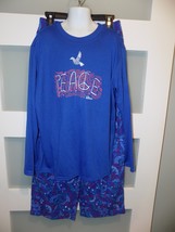 L.L. BEAN Blue Peace 2 PC Pajama Set Size M (10/12) Girl&#39;s - $16.56