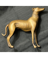 Old Vintage Cast Metal Brass Greyhound Whippet Dog Statue Figure Art Scu... - $2,289.50 MXN