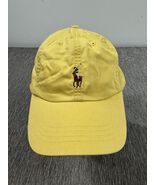 Polo Ralph Lauren Hat Cap Strap Back Yellow Color Pony Dad Leather Adjus... - $452.20 MXN