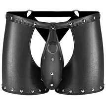 MALE POWER CHAPS WITH TEAR OFF THONG STUDDED DETAIL BLACK - $35.99
