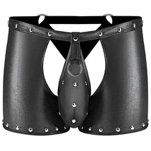 MALE POWER CHAPS WITH TEAR OFF THONG STUDDED DETAIL BLACK - £28.23 GBP