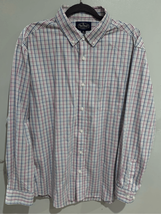 NAT NAST Gingham Button Down Shirt-Blue/Red L/S Cotton Mens XLarge - £6.96 GBP