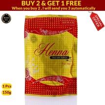 1× Hemani Henna Red with Saffron Color Natural hair Dye Powder 150g حنة... - £12.37 GBP