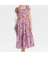 Knox Rose Dress Womens Foral Tiered Ruffle Mide Dress Size M - £21.80 GBP
