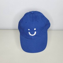 Smiley Mens Hat OS VSBLE Blue Unisex Embroidered Adjustable Baseball Cap - $10.85