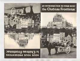 An Introduction to Your Host The Chateau Frontenac Quebec Canadian Pacific Hotel - £21.90 GBP