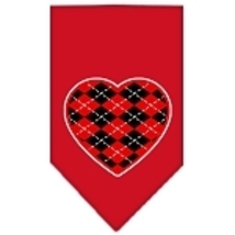 Argyle Heart Red Screen Print Bandana Red Small - £9.26 GBP