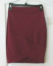 Joe B Cross Front Ribbed Skirt Wine Women&#39;s Jr. Sz XS NWT MSRP$38 - $17.19