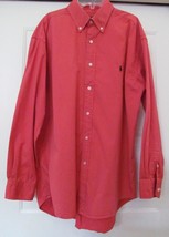 RALPH LAUREN Blake Shirt L/S 100% Wash Look Cotton Orange Pony Logo Men&#39;s Size L - £22.39 GBP