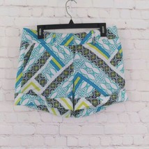 New York and Company Shorts Womens 10 Blue Printed Cuffed Mid Rise Stretch - $15.95