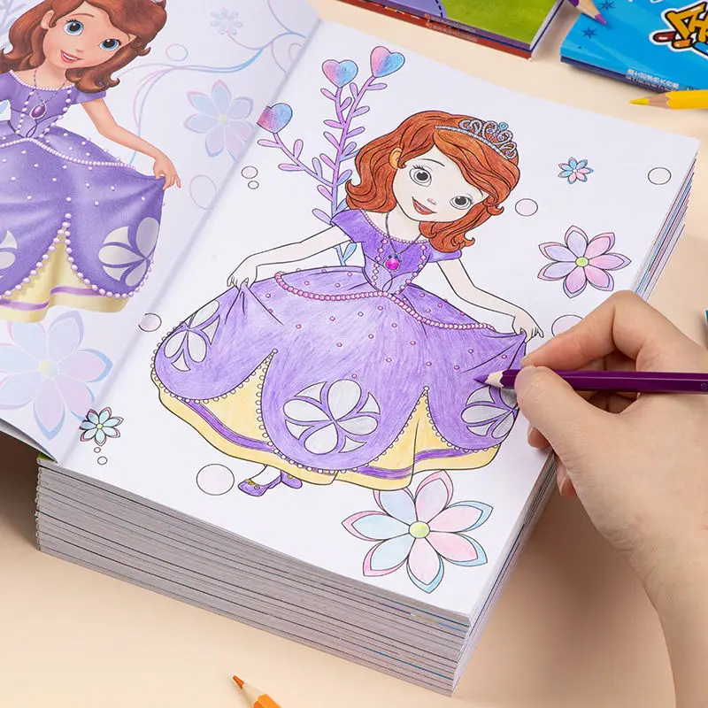 Montessori Toys Disney Prince Frozen Sofia Pixar Car Zootopia Coloring Book - £12.31 GBP