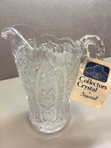IMPERIAL LENOX Pitcher DAISY &amp; BUTTON STYLE glass clear Starburst VINTAGE - £32.50 GBP