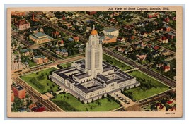 State Capitol Aerial View Omaha Nebraska NE UNP Linen Postcard O17 - £2.30 GBP