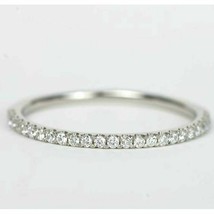 14k White Gold Plated Round Diamond Half Eternity Ring Anniversary Wedding Band - £29.56 GBP