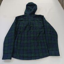 L.L. Bean Men's M Relaxed Fit Full Zip Hoodie Jacket Blue/Green Plaid Flannel image 2