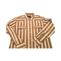 Lucky Brand Dungarees America Western Men&#39;s Shirt XL Long Sleeve Button-Up Brown - £27.64 GBP