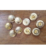 Lot of 10 USSR Army Military Gold tone Metal Buttons Uniform 22 mm - $12.54 CAD