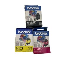 Brother Ink LC41BK, LC41M, LC41Y, 3 Pack Cartridges (EXP 2009/10) - £5.84 GBP