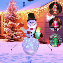 Christmas LED Lights Glowing Santa Tree Snowman Inflatable Doll Outdoor Yard Gar - £40.78 GBP+