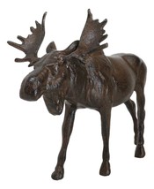 Cast Iron Large Emperor Stag Elk Bull Moose In Bronze Finish Figurine 11... - $49.99