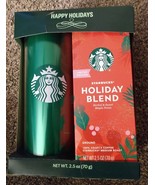 Starbucks Happy Holidays Gift Set Holiday Blend Coffee &amp; Travel Mug 16oz... - £11.85 GBP