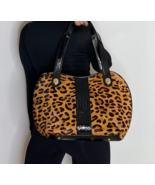 Leopard Print Fur Patent Leather Handbag Bag Designer Italian - €818,25 EUR
