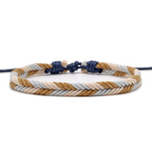 Handmade Braided Woven, Surfer Wave Wrist Cord Adjustable Bracelet for Women Men - £7.16 GBP