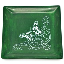 Tabaka Chigware Hand Carved Kisii Soapstone Butterfly Green Trinket Dish Kenya - £7.93 GBP